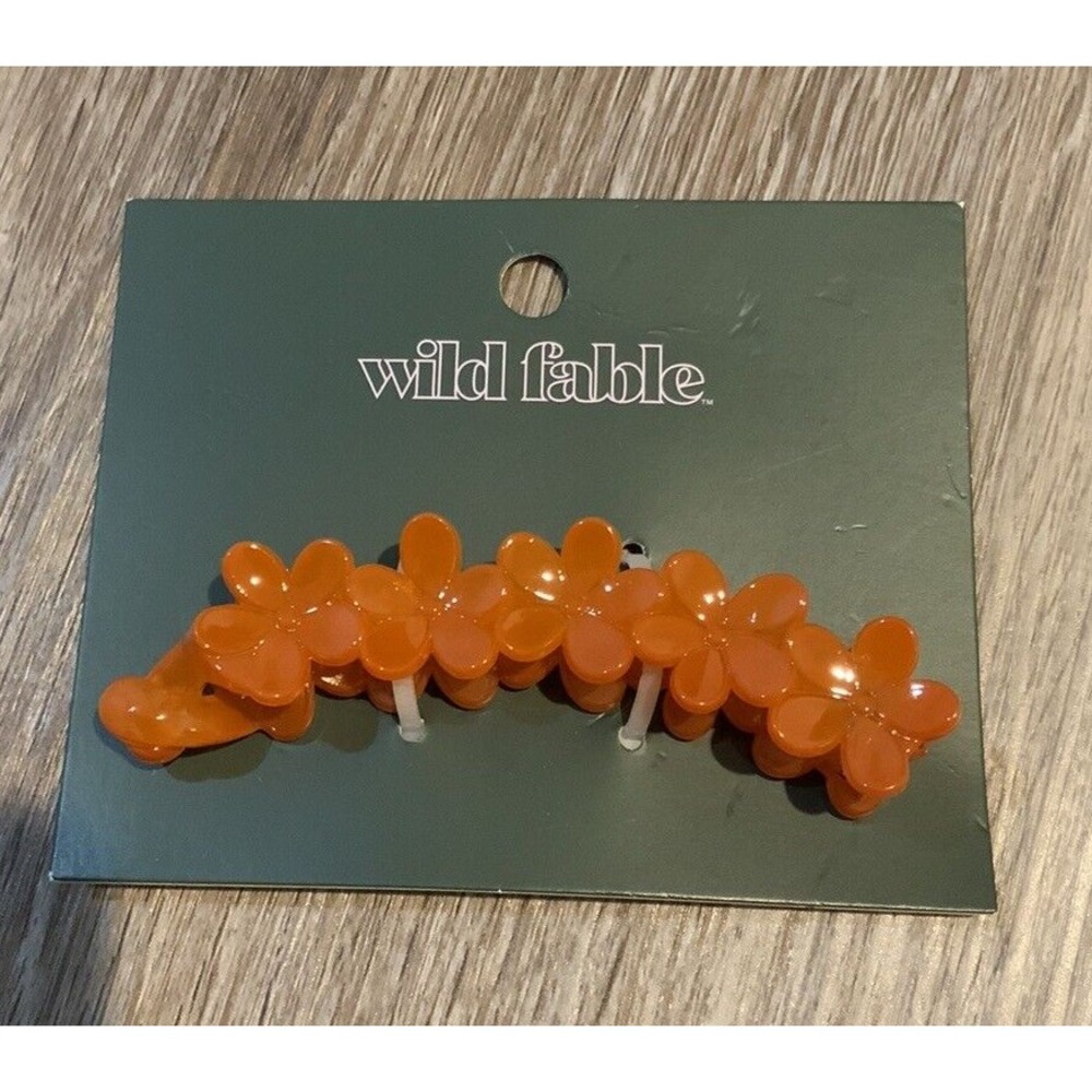Wild Fable Women's Orange Flowered Banana Hair‎ Clip Plastic